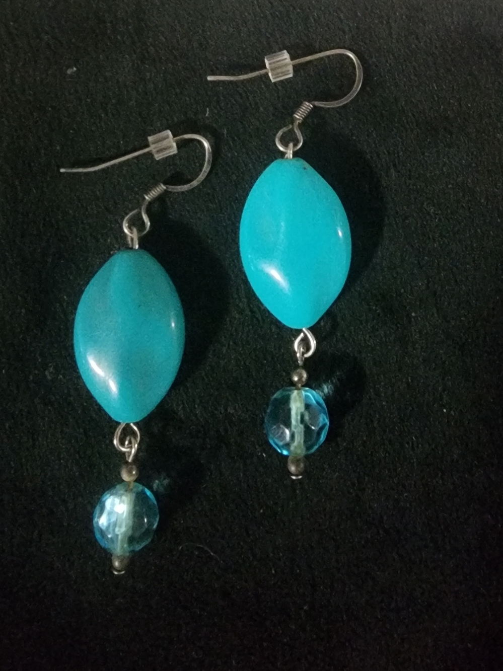 Turquoise Blue Beaded Drop Earrings - Women Jewelry